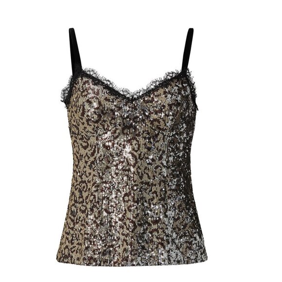 Nanette Lepore Leo Sequined Animal-Print Camisole - Picture 4 of 10
